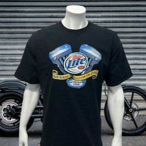 2006 Daytona Beach Bike Week Miller Lite Black Graphic Free To Ride T-Shirt XL